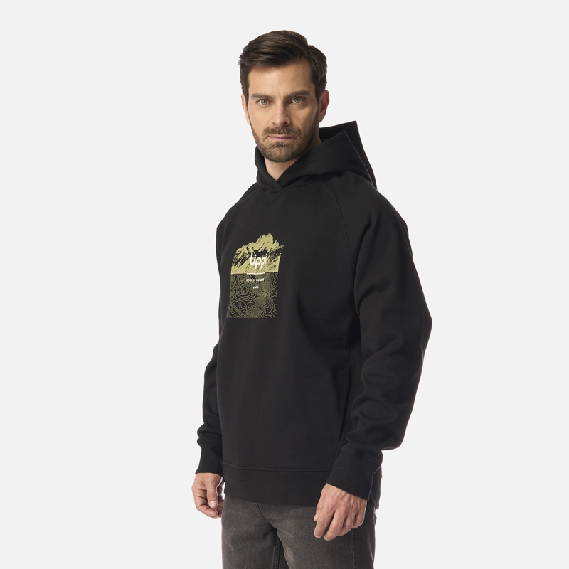 POLERON HOMBRE INSIGNE HOODY SWEATSHIRT FRONT PRINT NEGRO LIPPI I26 - 2