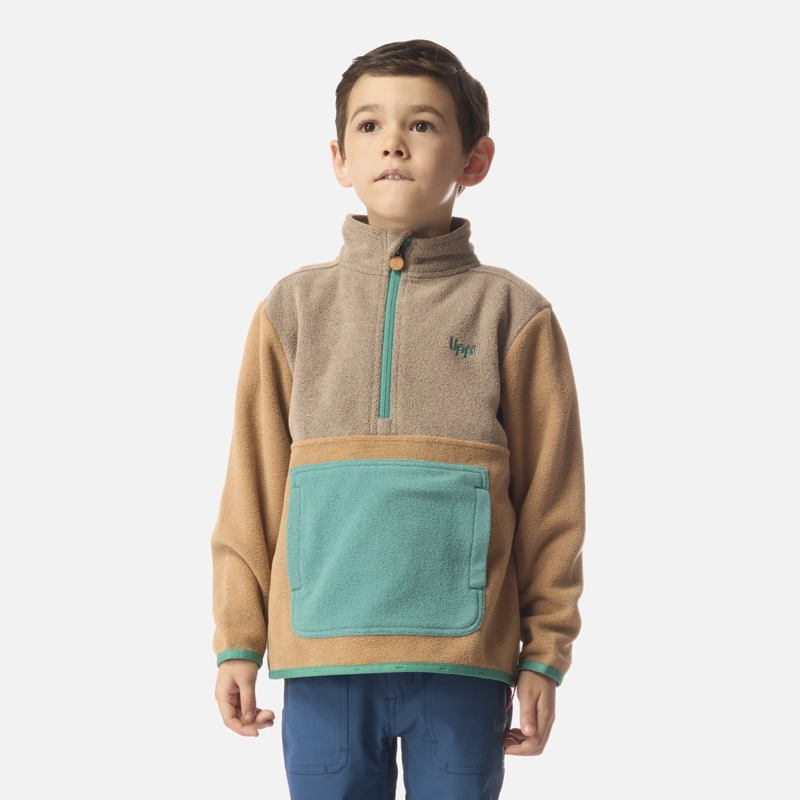 POLAR NIÑO FOREST 1/4 ZIP SWEATSHIRT CAFE CLARO LIPPI I26 - 1