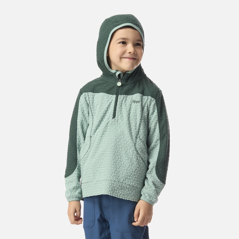 POLERON NIÑO SALTAMONTES NANO-F 1/4 ZIP HOODY TURQUESA CLARO LIPPI I26 - 1