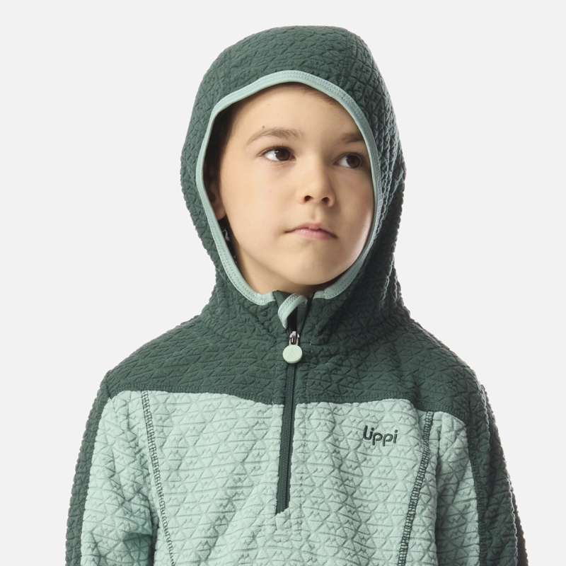 POLERON NIÑO SALTAMONTES NANO-F 1/4 ZIP HOODY TURQUESA CLARO LIPPI I26 - 4