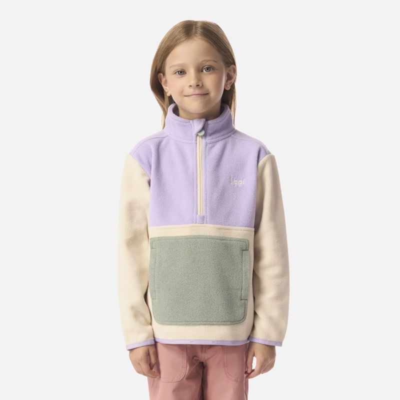 POLAR NIÑA FOREST 1/4 ZIP SWEATSHIRT BEIGE LIPPI I26 - 1