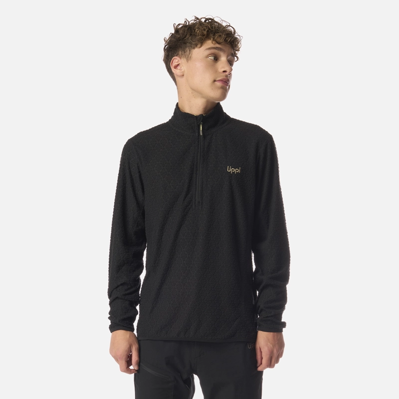 POLERON TEEN BOY MILD NANO-F 1/4 ZIP NEGRO LIPPI I26 - 1