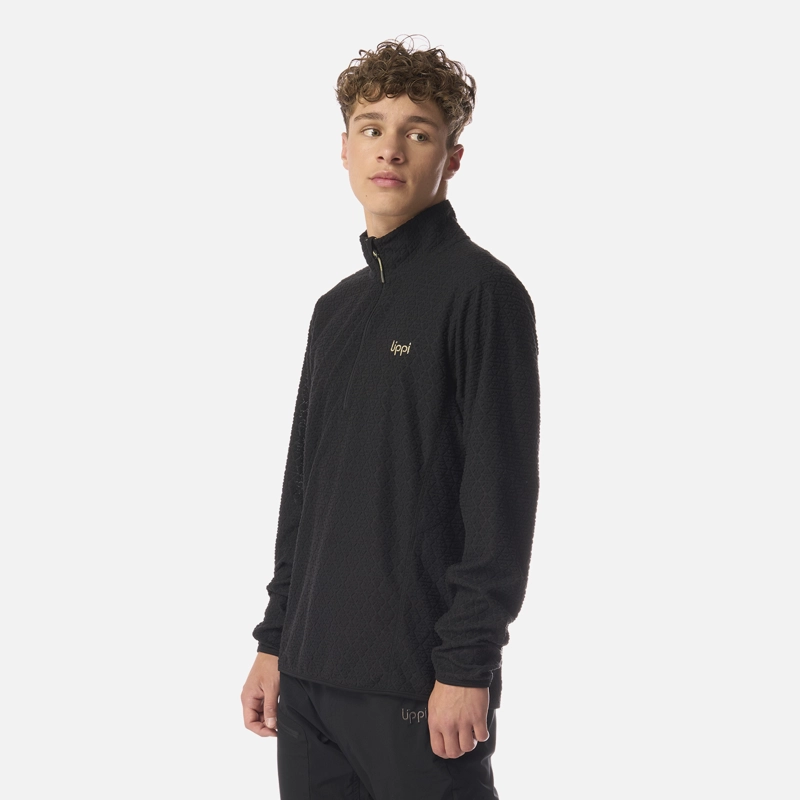 POLERON TEEN BOY MILD NANO-F 1/4 ZIP NEGRO LIPPI I26 - 2