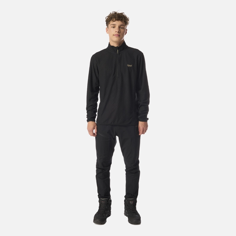 POLERON TEEN BOY MILD NANO-F 1/4 ZIP NEGRO LIPPI I26 - 5