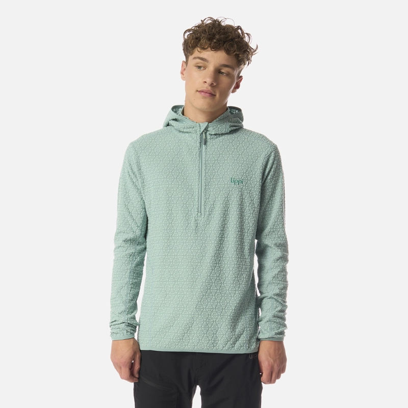 POLERON TEEN BOY MILD NANO-F 1/4 ZIP HOODY TURQUESA CLARO LIPPI I26 - 1
