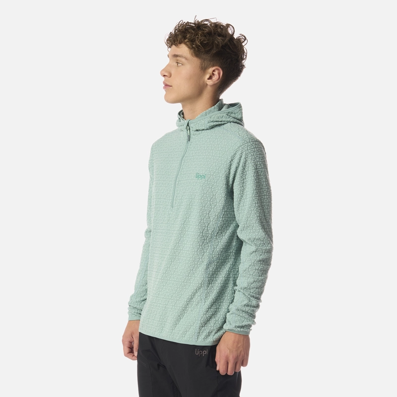 POLERON TEEN BOY MILD NANO-F 1/4 ZIP HOODY TURQUESA CLARO LIPPI I26 - 2