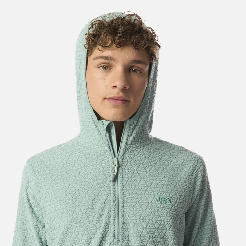 POLERON TEEN BOY MILD NANO-F 1/4 ZIP HOODY TURQUESA CLARO LIPPI I26 - 4