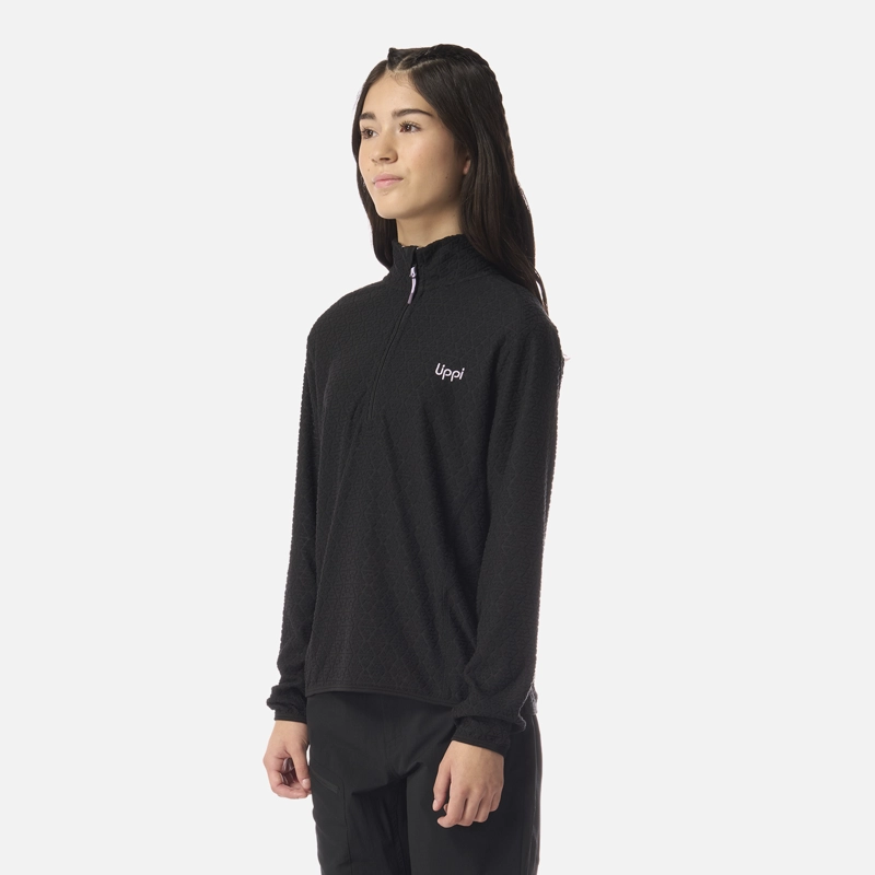 POLERON TEEN GIRL MILD NANO-F 1/4 ZIP NEGRO LIPPI I26 - 2