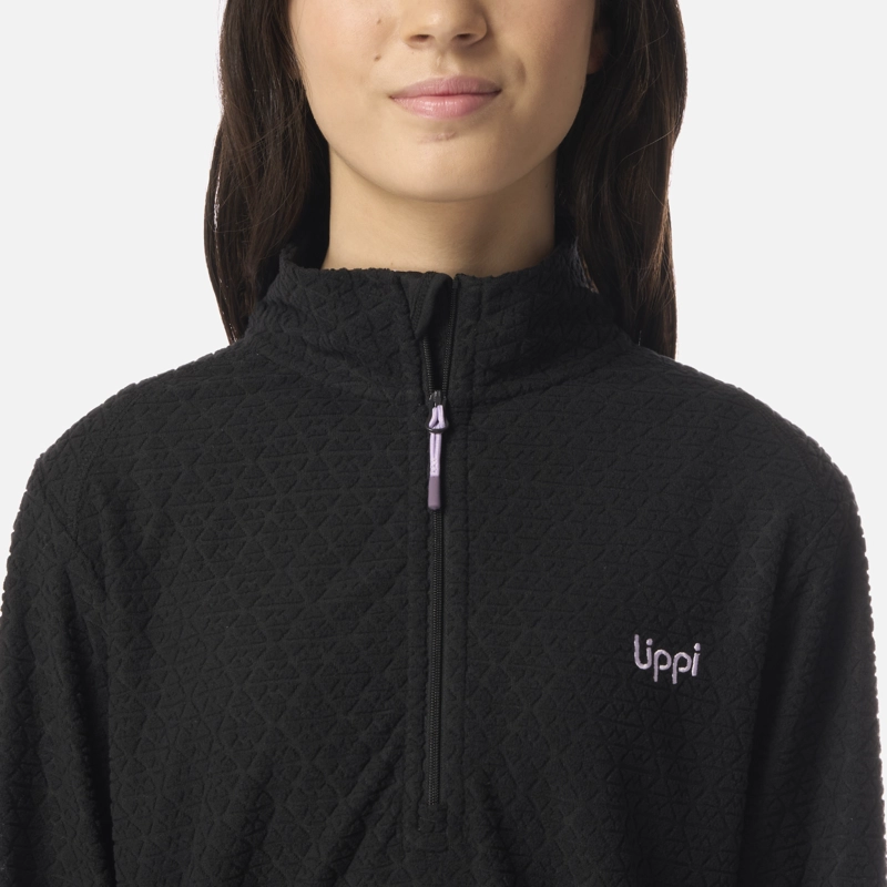 POLERON TEEN GIRL MILD NANO-F 1/4 ZIP NEGRO LIPPI I26 - 4