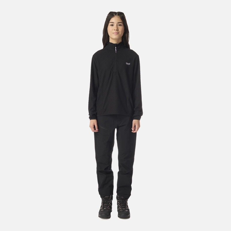 POLERON TEEN GIRL MILD NANO-F 1/4 ZIP NEGRO LIPPI I26 - 5