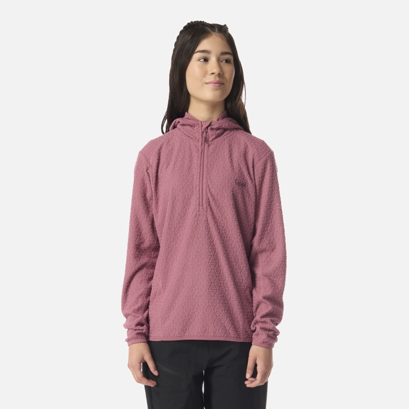 POLERON TEEN GIRL MILD NANO-F 1/4 ZIP HOODY ROSADO OSCURO LIPPI I26 - 1