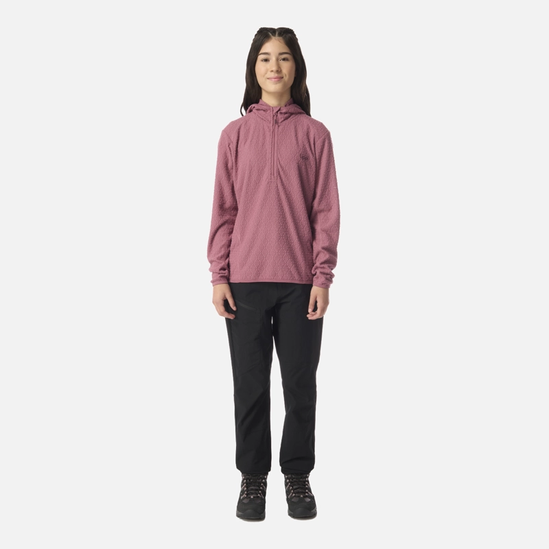 POLERON TEEN GIRL MILD NANO-F 1/4 ZIP HOODY ROSADO OSCURO LIPPI I26 - 5
