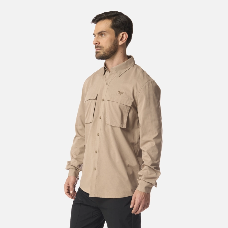 CAMISA HOMBRE ROSSELOT LONG SLEEVE Q-DRY SHIRT CANELA LIPPI I26 - 2