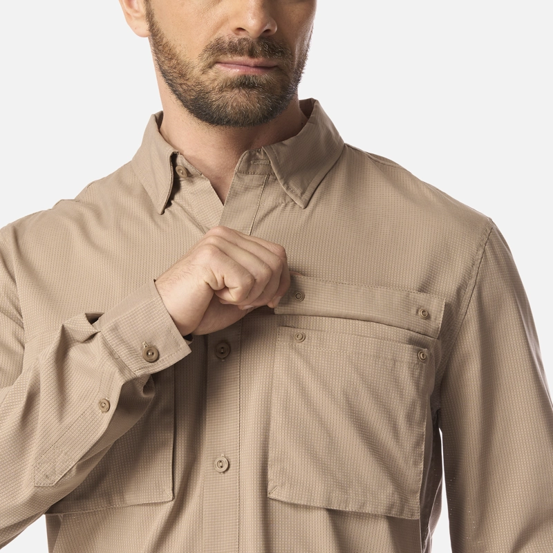 CAMISA HOMBRE ROSSELOT LONG SLEEVE Q-DRY SHIRT CANELA LIPPI I26 - 4