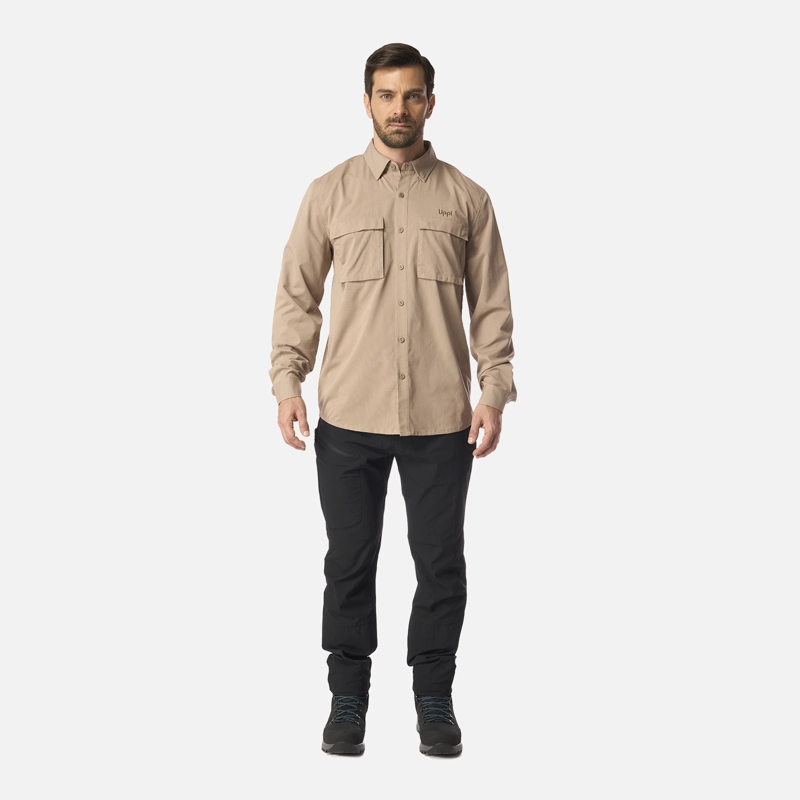 CAMISA HOMBRE ROSSELOT LONG SLEEVE Q-DRY SHIRT CANELA LIPPI I26 - 6