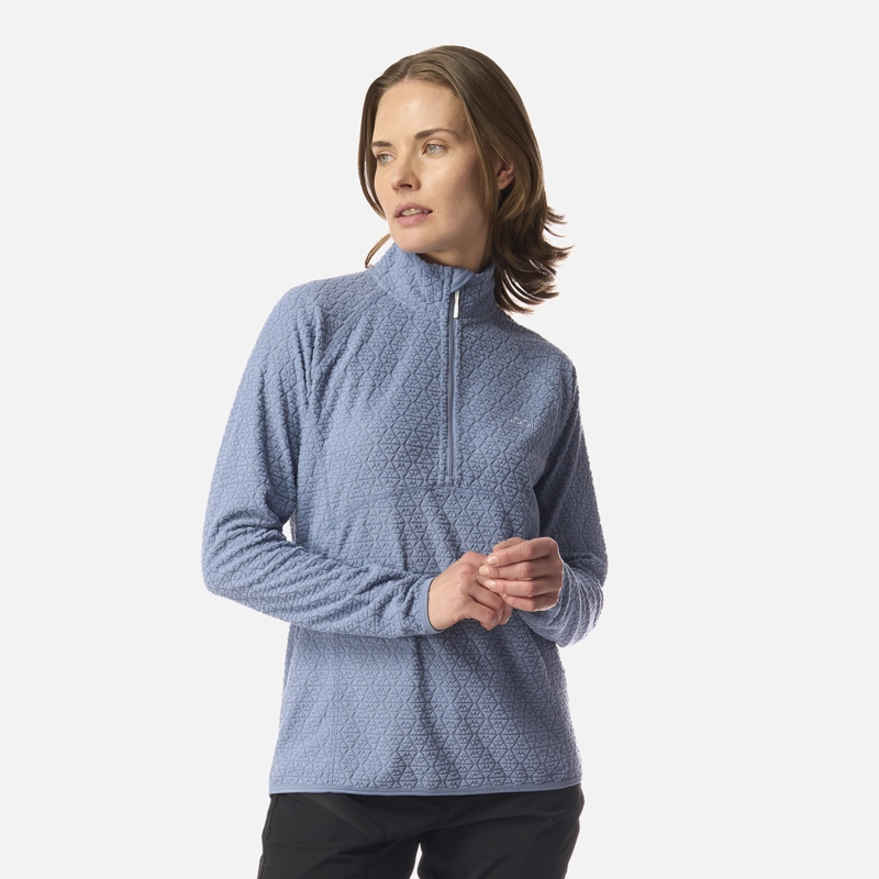 POLERON MUJER JACARANDA NANO-F 1/4 ZIP AZUL PIEDRA LIPPI I26 - 1