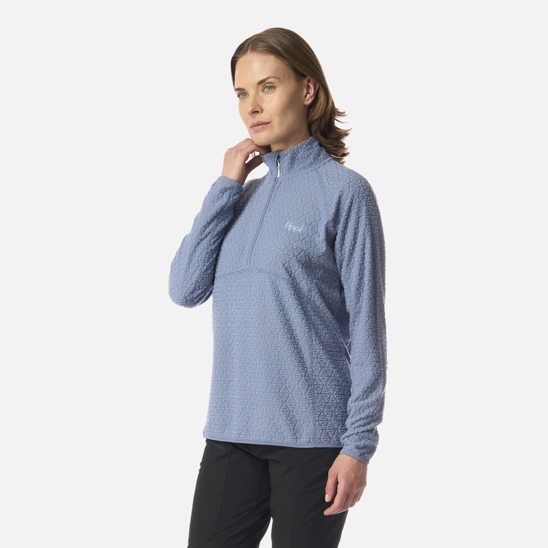 POLERON MUJER JACARANDA NANO-F 1/4 ZIP AZUL PIEDRA LIPPI I26 - 2