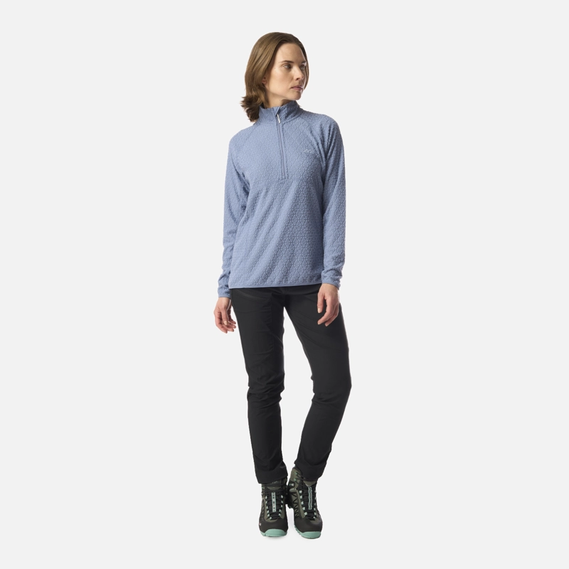 POLERON MUJER JACARANDA NANO-F 1/4 ZIP AZUL PIEDRA LIPPI I26 - 5