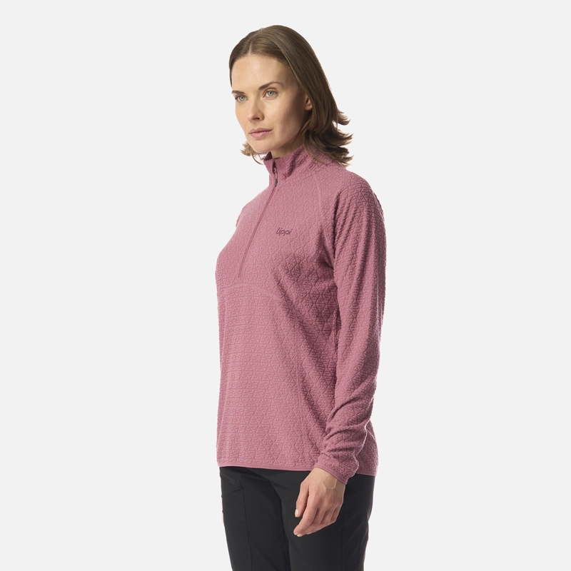 POLERON MUJER JACARANDA NANO-F 1/4 ZIP ROSA OSCURO LIPPI I26 - 2