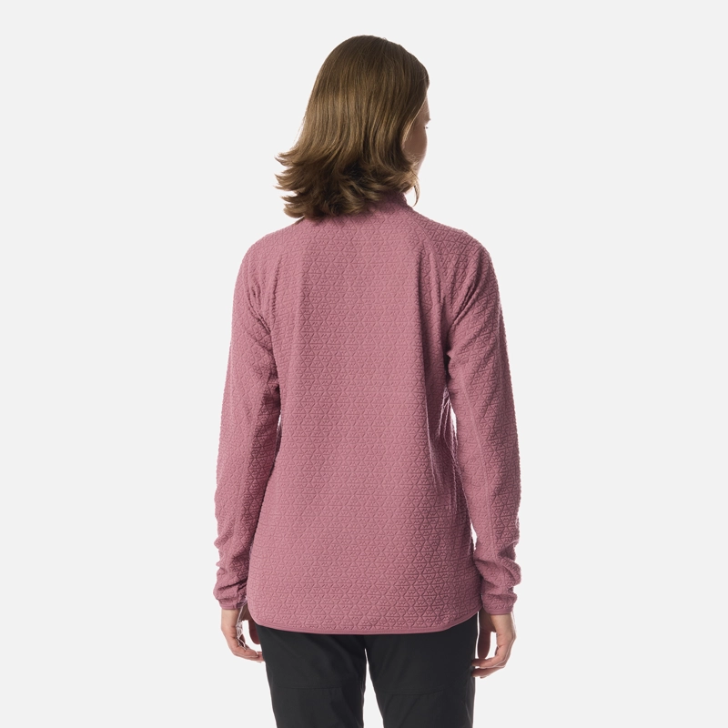 POLERON MUJER JACARANDA NANO-F 1/4 ZIP ROSA OSCURO LIPPI I26 - 3