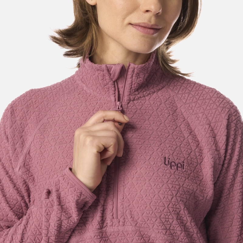 POLERON MUJER JACARANDA NANO-F 1/4 ZIP ROSA OSCURO LIPPI I26 - 4