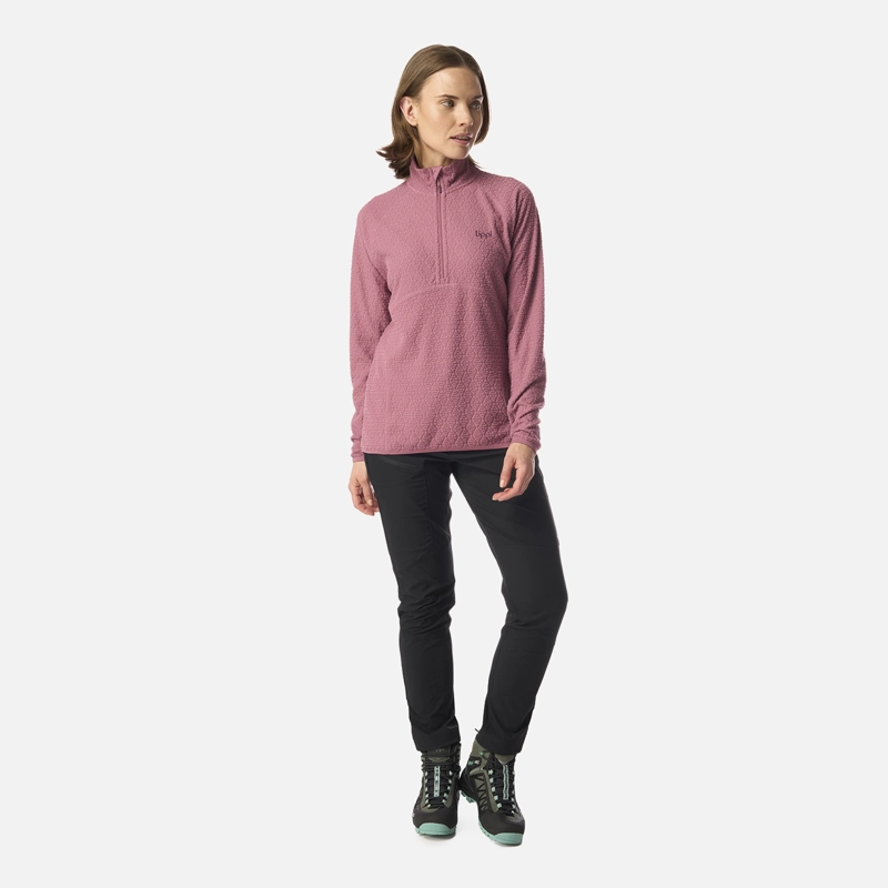 POLERON MUJER JACARANDA NANO-F 1/4 ZIP ROSA OSCURO LIPPI I26 - 5