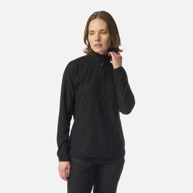 POLERON MUJER JACARANDA NANO-F 1/4 ZIP NEGRO LIPPI I26 - 1