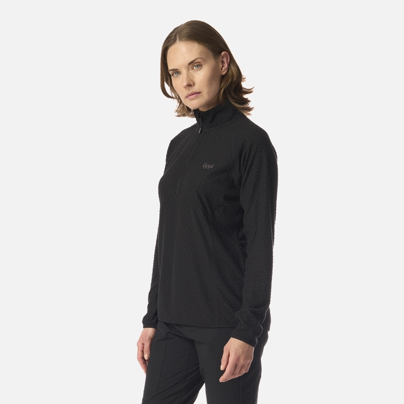 POLERON MUJER JACARANDA NANO-F 1/4 ZIP NEGRO LIPPI I26 - 2