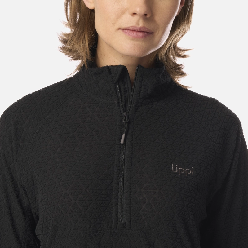 POLERON MUJER JACARANDA NANO-F 1/4 ZIP NEGRO LIPPI I26 - 4