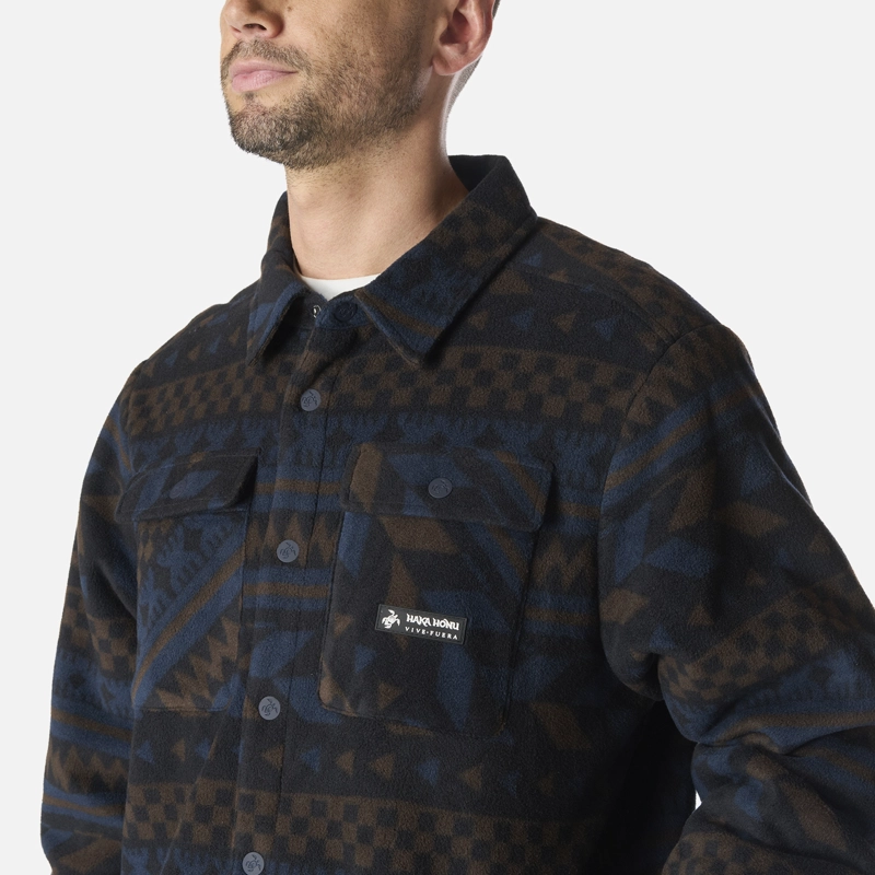 CAMISA HOMBRE CUENTIAO PRINT AZUL NOCHE HAKA HONU - 4