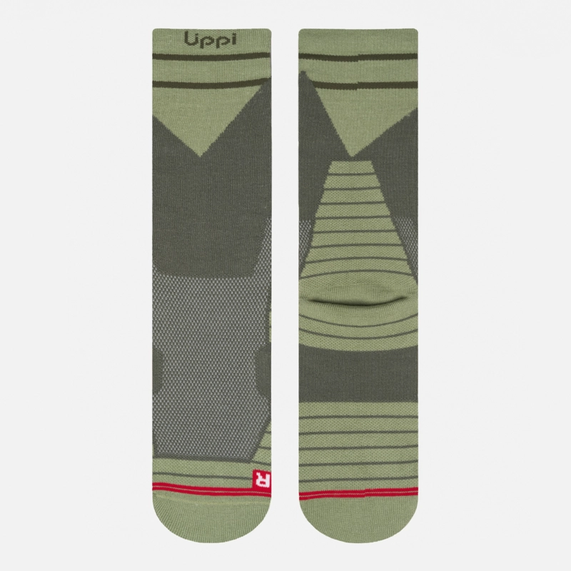 CALCETIN HOMBRE DUO TREKKING LIGHT PACK GRIS / VERDE MUSGO LIPPI I26 - 3