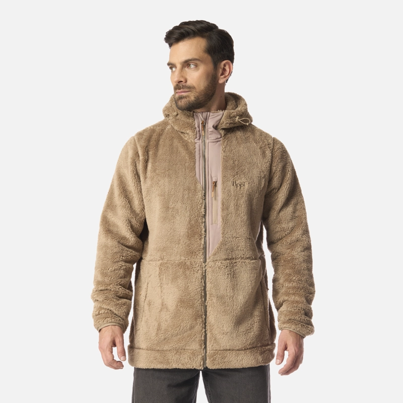 POLAR HOMBRE BEAR SHAGGY-PRO HOODY JACKET CANELA LIPPI I26 - 1