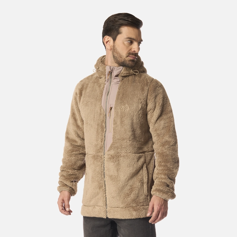 POLAR HOMBRE BEAR SHAGGY-PRO HOODY JACKET CANELA LIPPI I26 - 2