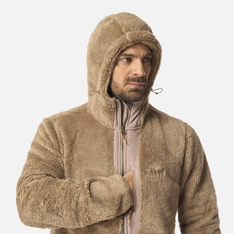 POLAR HOMBRE BEAR SHAGGY-PRO HOODY JACKET CANELA LIPPI I26 - 4