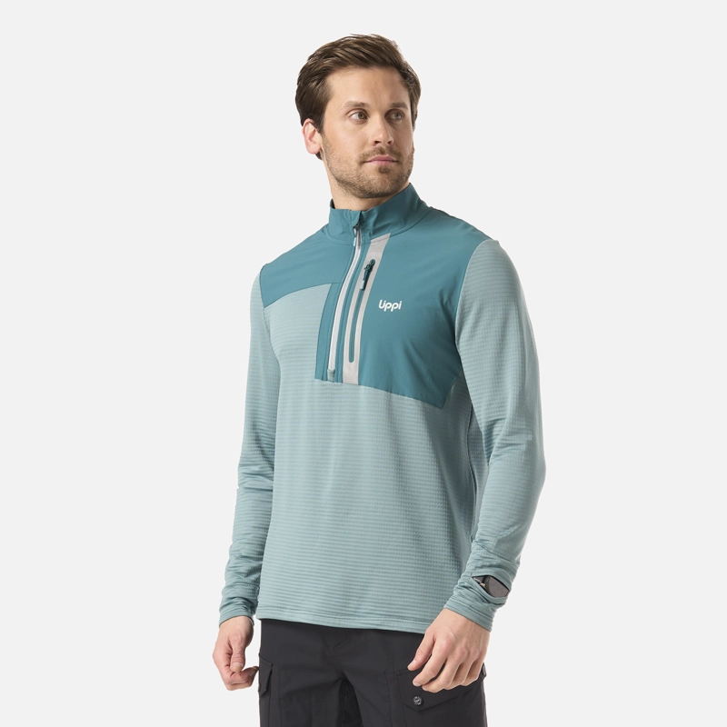 POLERON HOMBRE KAROVA NANO-F 1/4 ZIP TURQUESA LIPPI V26 - 2