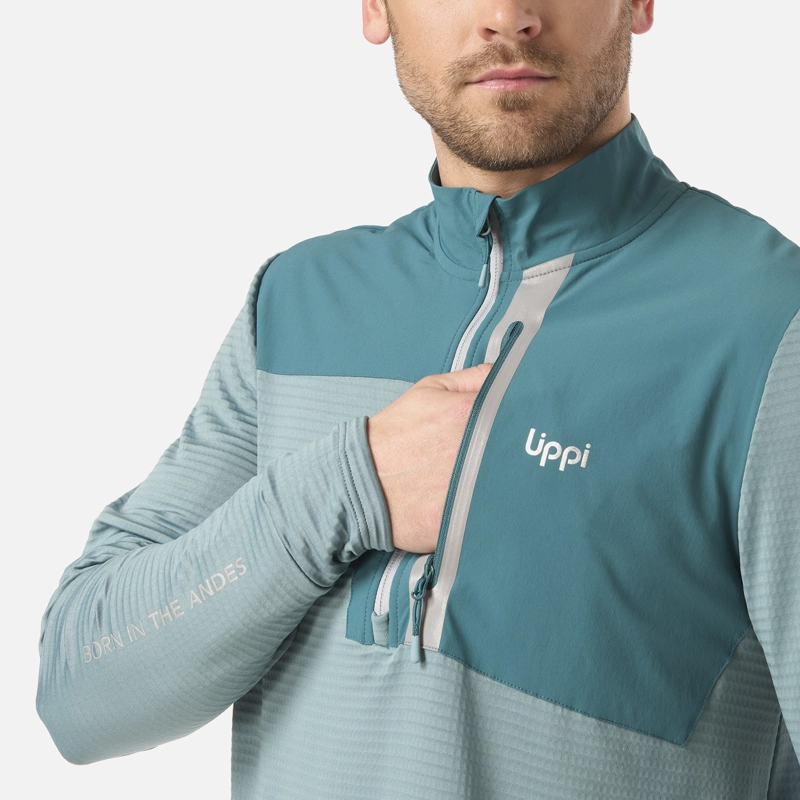 POLERON HOMBRE KAROVA NANO-F 1/4 ZIP TURQUESA LIPPI V26 - 4