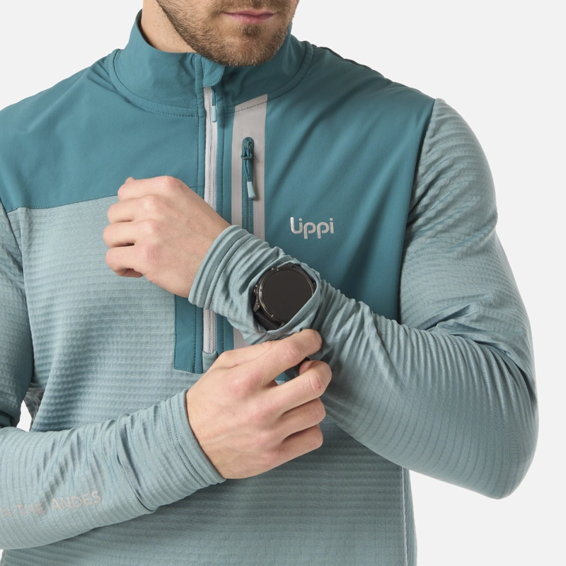 POLERON HOMBRE KAROVA NANO-F 1/4 ZIP TURQUESA LIPPI V26 - 5