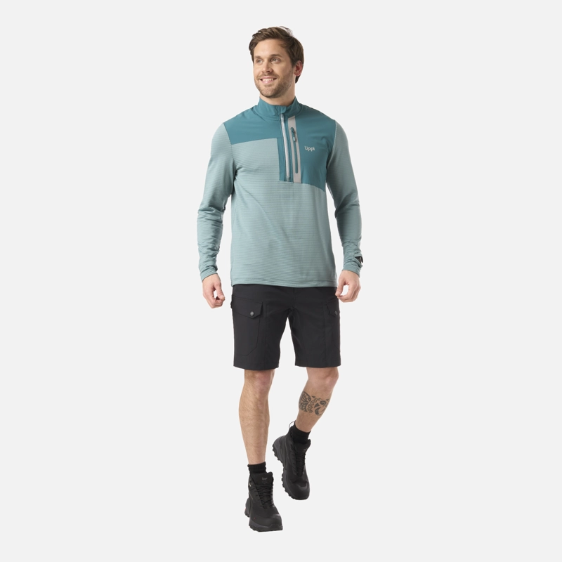 POLERON HOMBRE KAROVA NANO-F 1/4 ZIP TURQUESA LIPPI V26 - 6