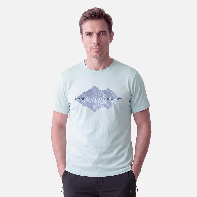 POLERA HOMBRE ULMO FRONT PRINT T-SHIRT CELESTE LIPPI V27 - 1