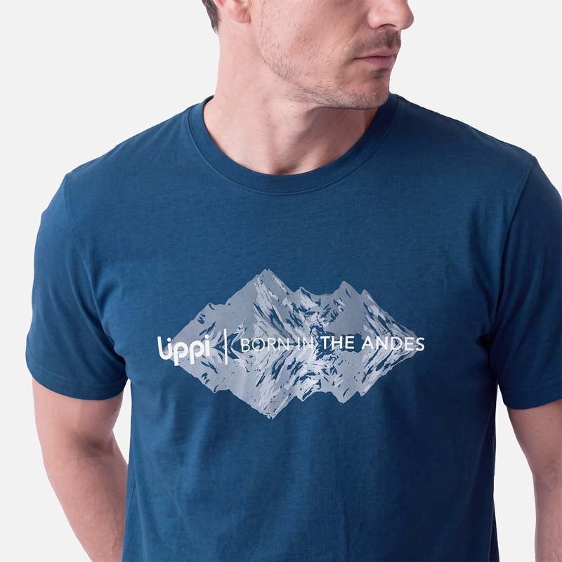 POLERA HOMBRE ULMO FRONT PRINT T-SHIRT AZUL OSCURO LIPPI V27 - 4