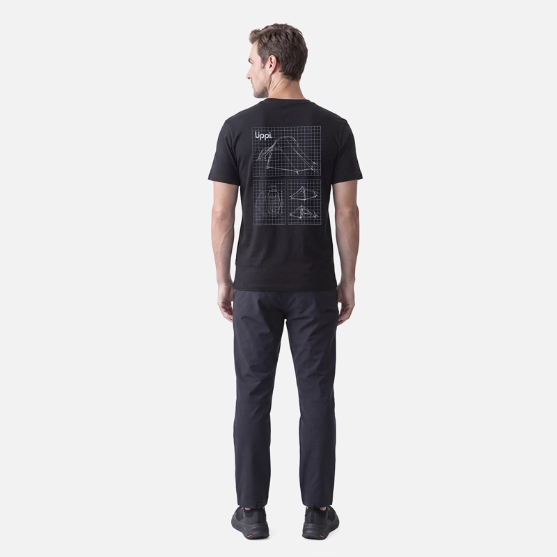 POLERA HOMBRE ULMO BACK PRINT T-SHIRT NEGRO LIPPI V27 - 6