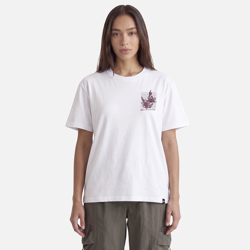 POLERA MUJER ULMO FRONT PRINT SORONA T-SHIRT BLANCO LIPPI V27 - 1