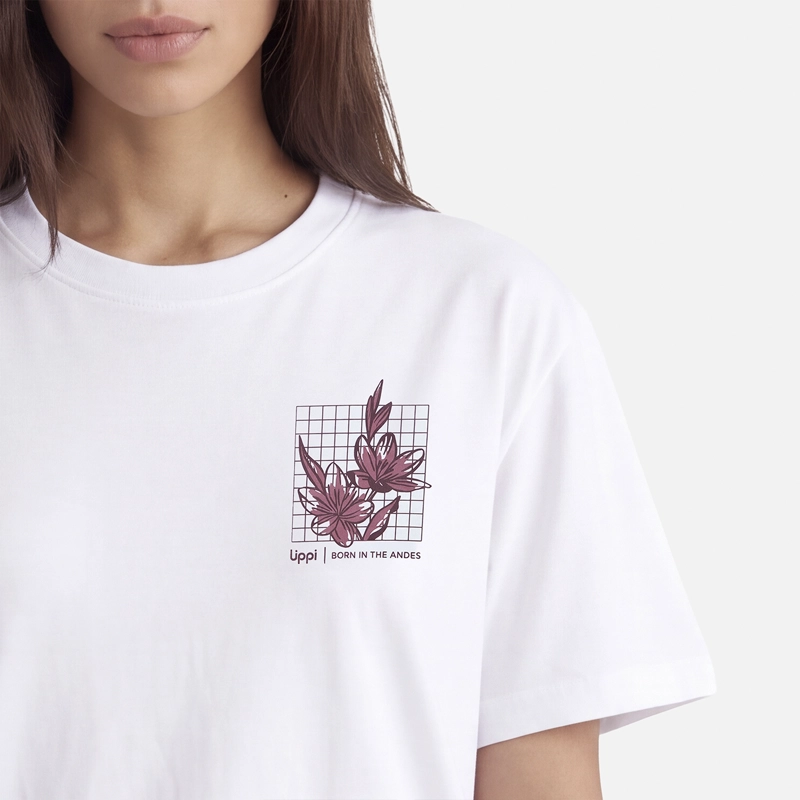 POLERA MUJER ULMO FRONT PRINT SORONA T-SHIRT BLANCO LIPPI V27 - 3