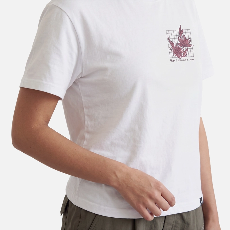 POLERA MUJER ULMO FRONT PRINT SORONA T-SHIRT BLANCO LIPPI V27 - 4