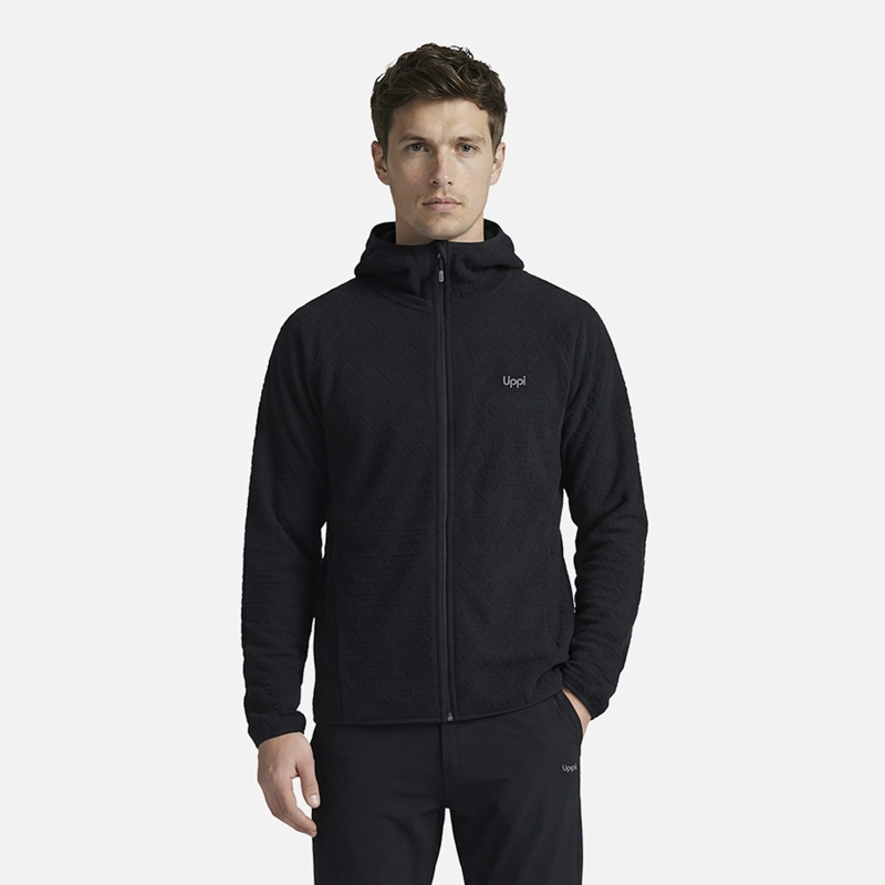 POLERON HOMBRE JACARANDA NANO-F FULL ZIP HOODY NEGRO LIPPI V27 - 1