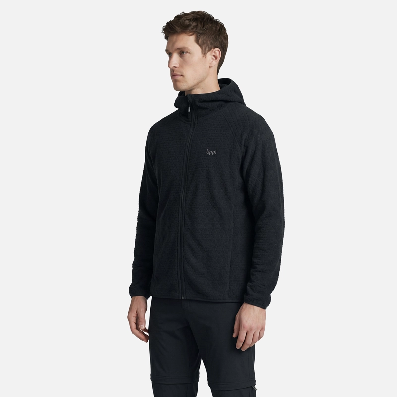 POLERON HOMBRE JACARANDA NANO-F FULL ZIP HOODY NEGRO LIPPI V27 - 2
