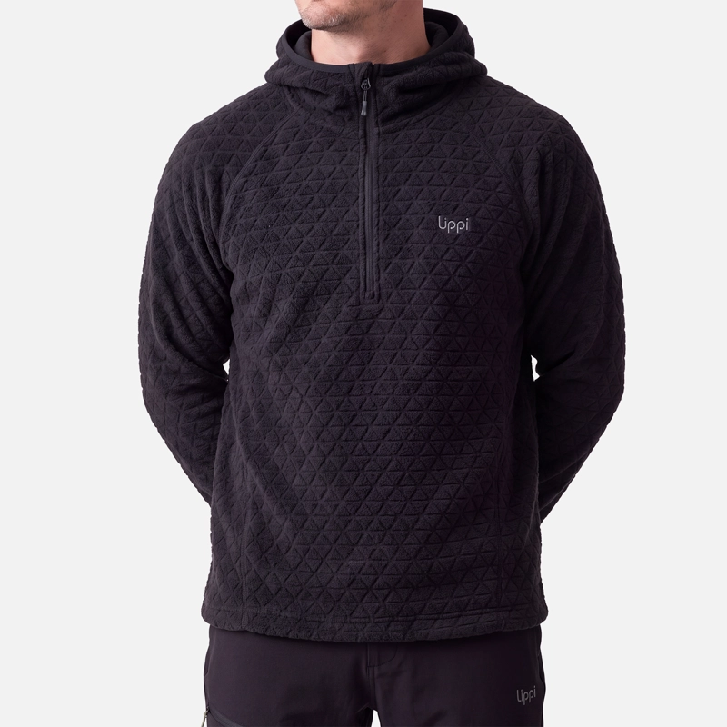 POLERON HOMBRE JACARANDA NANO-F 1/4 ZIP HOODY NEGRO LIPPI V27 - 2
