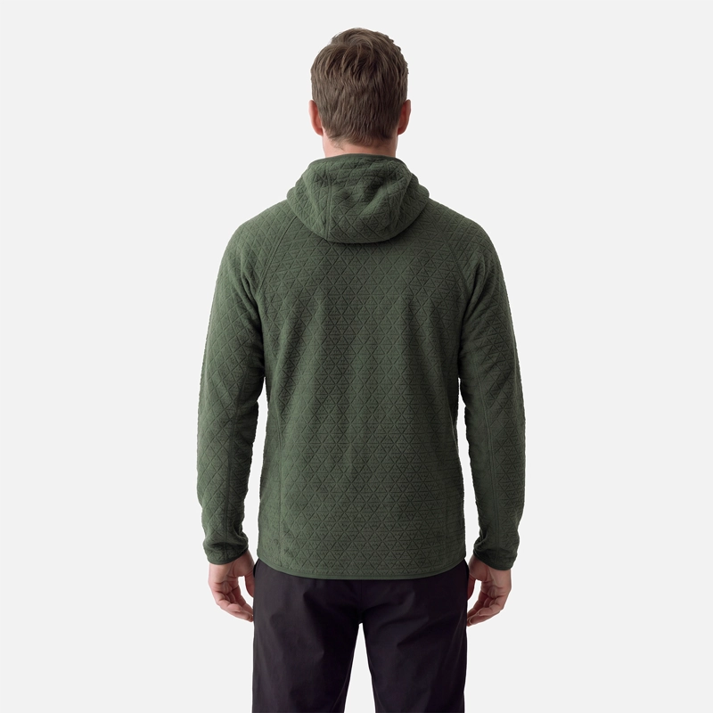 POLERON HOMBRE JACARANDA NANO-F FULL ZIP HOODY VERDE MILITAR LIPPI V27 - 2
