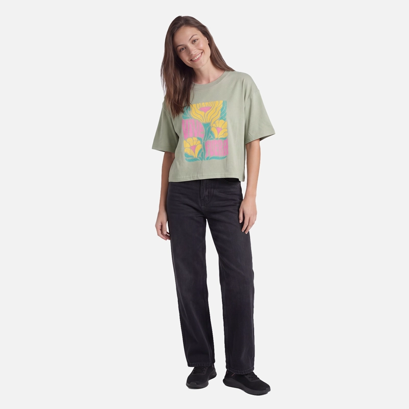POLERA MUJER FLOREADA JADE HAKA HONU V27 Verde XS
