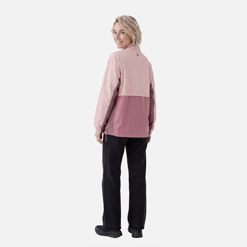 CHAQUETA MUJER WINDCITY WINDBREAKER 1/4 ZIP JACKET ROSA OSCURO LIPPI V27 - 4